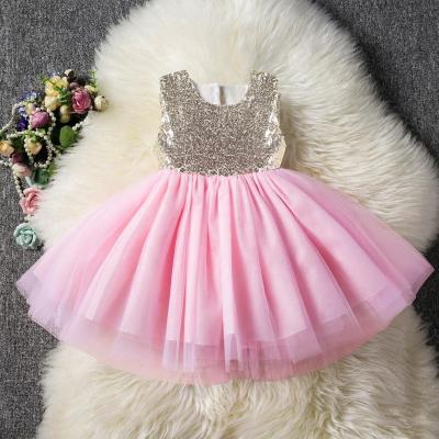 China New Fashion Babies Sequin Tutu Dress Kid Clothing Breathable Sleeveless Fluffy Dress Girls Infant Baby Dresses Wedding for sale