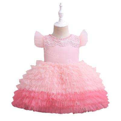 China OEM/ODM Kids Fabric Breathable Custom Ropa Nia Fashion Tutu Layered Cake Design Toddler Beaded Girls Dress For Birthday Party for sale