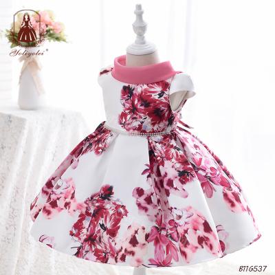 China New Regular Ropa Nia Formal Fashion Ball Gown Party Dresses Party Stylish Toddler Printed Girl Dress For 5 To 9 Years for sale