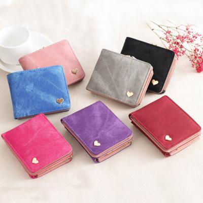 China Fashionable Women's Anti-theft Wallet Purse Sublimation Heart Purse Luminous Pink Women's Wallet Mujer for sale