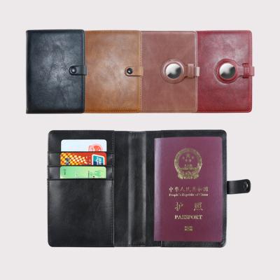 China New Durable Classic Passport Cover Travel Amazon PU Passport Wallet Leather Airtag Holder for sale