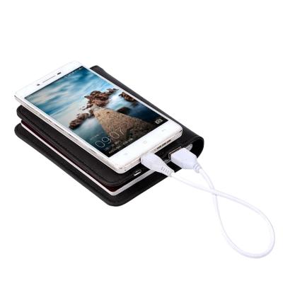 China High Capacity Latest Design Leather Wallet With Power Bank Passport Holder Travel Wallet With Power Bank for sale