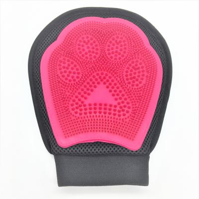 China Sustainable Pet Grooming Glove With Reversible Fiber Brush Deshedding Pet Gloves for sale