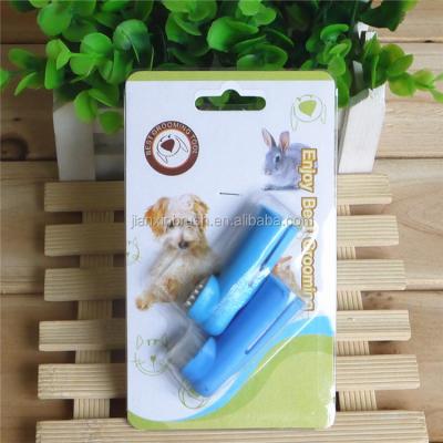 China Both Pieces Viable Pack Dog Cat Animal Puppy Finger Mouth Oral Cleaning Toothbrush In Blister Card for sale