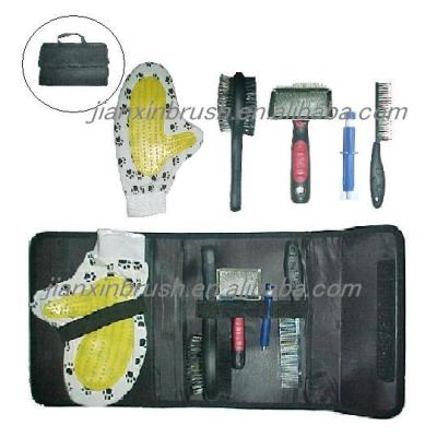 China Five Viable Items in One Bag Pet Grooming Brush Comb Set for sale