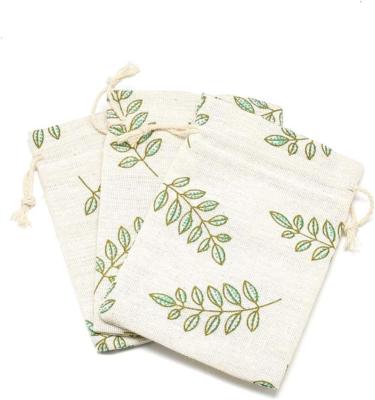 China BIODEGRADABLE High Quality Small Size Cotton Linen Gift Packaging Jewelry Cosmetic Organic Dust Drawstring Bag Cotton Storage Pouch for sale