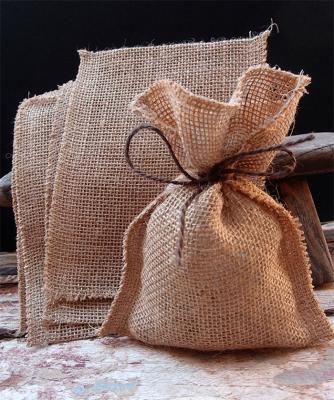 China Promotion 7x9cm Custom Small Burlap Jute Sack Linen Drawstring Pouch Bag for jewelry for sale