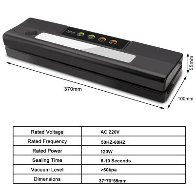 China Portable Stainless Steel Household Car Food Sealing Storage Automatic Vacuum Packing Sealer for sale