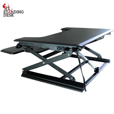 China PC Desk STARSDOVE Adjustable Height Computer Standing Desk Converter with Keyboard Tray for sale