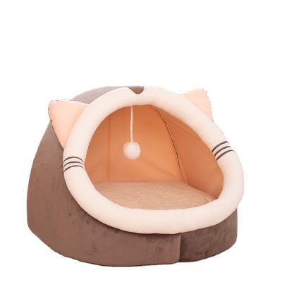 China Hand Wash Warm Pet House Dog Bed Mat House Pad Nest Dog Stripe Bed with Kennel for Small Medium Large Dogs Plush Cozy Nest for sale