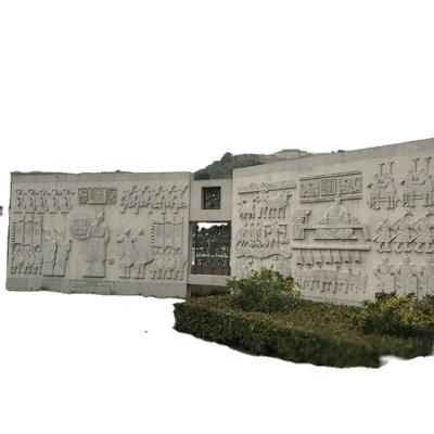 China Modern High Quality Modern Outdoor Durable Cast Stone Carved Wall Relief Sculpture for sale