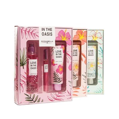 China Amazon Hot Sale 285ml 2pcs Body Mist And Body Lotion Gift Set Maolei 267 for sale