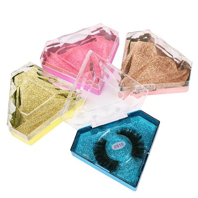 China Biodegradable Custom Acrylic Clamshell Stain Colored Eyelashes Packaging Box for sale