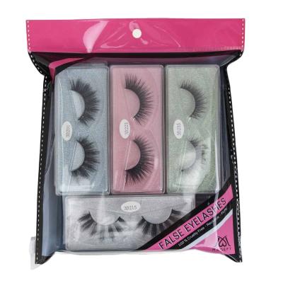 China Delicate 12 Pair Set Natural Long Box 3D Mink Packaging False Eyelashes for sale