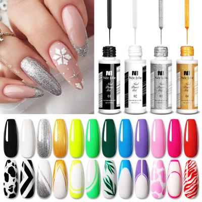 China Nail Art Beauty Manufacturers Nail Supply 12 Colors Gel Paint Nail Art Gel Brush Nail Paint for sale