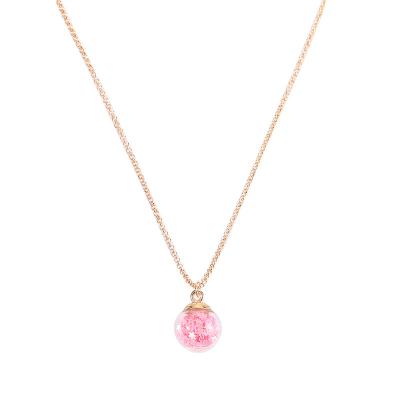 China Top Quality Star Pentagon Glass Ball Girls Fluorescent Roses Necklace Other Manufacturer's New Products Retro for sale