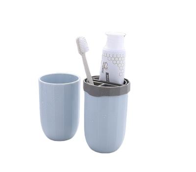 China Wholesale Viable Travel Outdoor Cup Portable Toothpaste Capsule Toothpaste Storage Washing Cup Set for sale