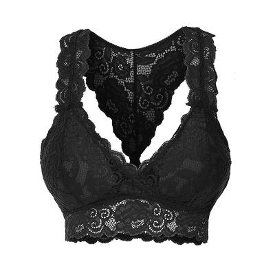 China New Style Breathable Strappy Full Black Lace Panties Sports Bra Rings And Sliders for sale