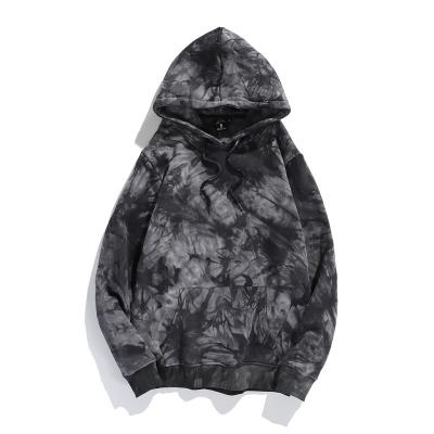 China Anti-wrinkle Huida 300gsm Tie Dye Organic Cotton Heavy Hoodie Fleece Inside Low MOQ Wholesale High Quality for sale