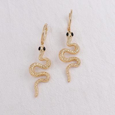 China 2021 FASHIONABLE New Arrival Qufan Gold Plated Snake Alloy Drop Earrings Jewelry For Women&Girls for sale