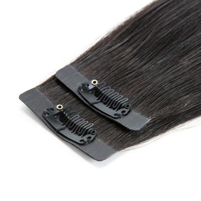 China Hot Selling Curly Loop Grade 10A Virgin PU Seamless Clip In Hair Extensions Double Pulled PU Clip In Hair for sale