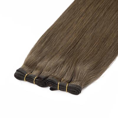 China Curly Loop Top Selling Hair Weft Extensions 100% Russian Flat Hair Weft Flat Thick End for sale