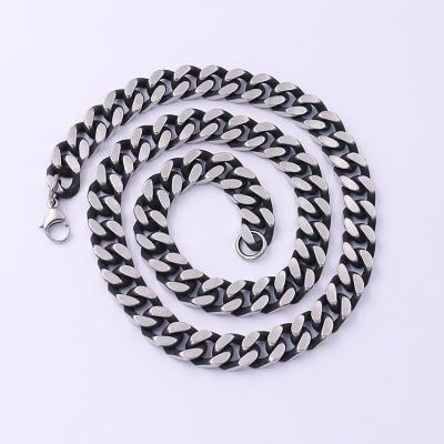 China Hiphop 12mm Hip Hop Cuban Link Necklace Chain Men Polished 316L Waterproof Stainless Steel Cuban Link Chains for sale