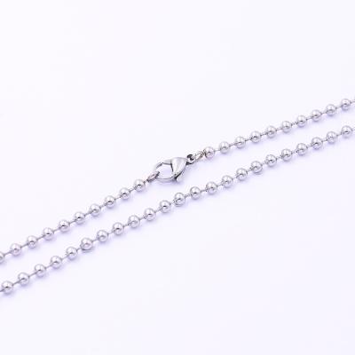 China Europe and America wholesale 304 stainless steel jewelry 3mm ball chain bead chain necklace for women with different size for sale