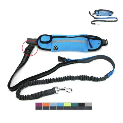 China Multifunctional Adjustable Custom Printing Quick Release Dog Leash Shock Absorber with Metal Clips for Running and Walking for sale