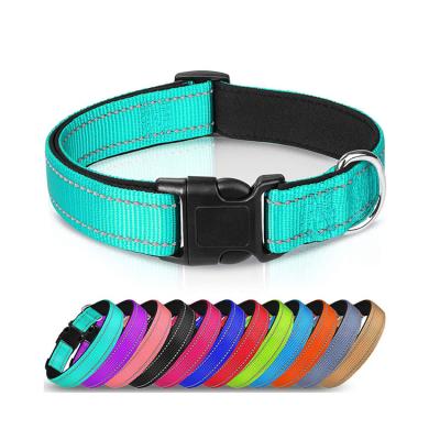 China Manufacturer Custom Cheap Fashionable Adjustable Dog Reflective Colorful Collar With Custom Logo for sale