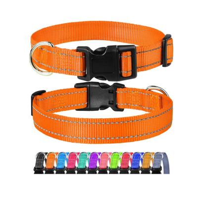 China Wholesale custom made comfortable luxury personalized dog nylon reflective collar for dog for sale