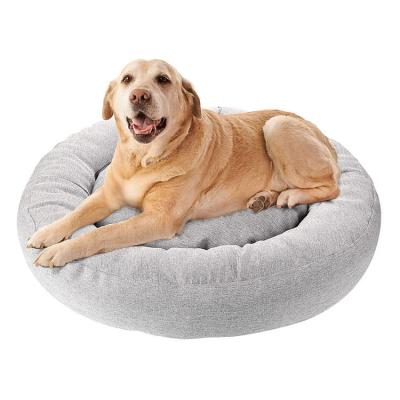 China Wholesale waterproof washable unique high quality eco-friendly luxury donut sofa supplier round dog beds pamper fluffy gray house for sale