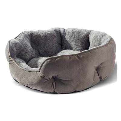 China Free Sample Waterproof High End Indestructible Dog Bed Modern Donut Around Outdoor Soft Black House for sale