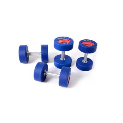 China Superman Dumbbells PU Coated Dumbbells Round Headed Dumbbells Men'S Gym Arm Training Dumbbells zu verkaufen