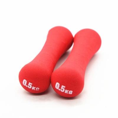 China 0.5kg 0.75kg 1.0kg Bone Shaped Impregnated Women'S Slim Arm Wrapped Rubber Dumbbells for sale