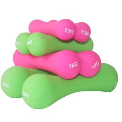 China Bone Shaped Impregnated Dumbbells Women'S Rubber Covered Dumbbells Athlete Fitness Equipment for sale