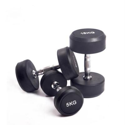 China Cast Iron Coated Round Head Dumbbells Men'S And Women'S Fitness Dumbbells Commercial Dumbbells For Gyms for sale