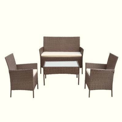 China Waterproof Outdoor Furniture Amazon Bestseller 4 Piece Garden Patio Furniture Set Wicker Rattan Outdoor Furniture for sale