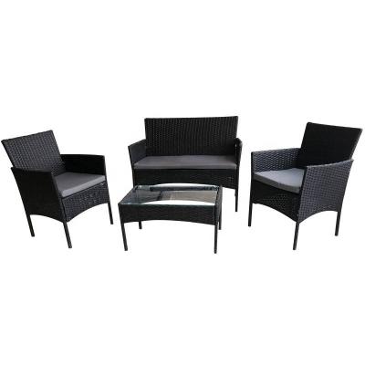 China Weather Outdoor Furniture 4 Piece Outdoor Patio Furniture Sets Rattan Chair Wicker Set for sale