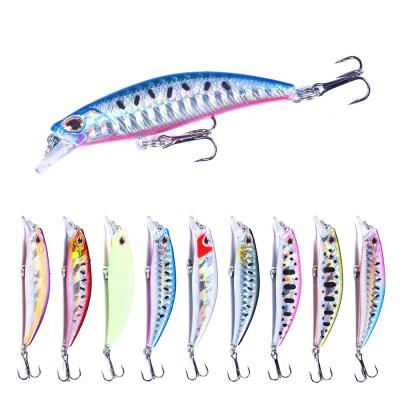 China Wholesale High Quality 6.5g ABS Hard Plastic Artificial Minnow Fishing 6.8cm Sinking Lures Bait Sets With 3D Eyes for sale