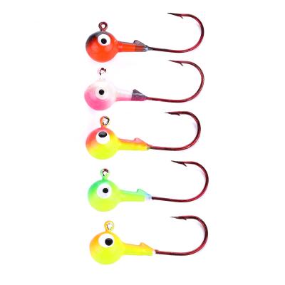 China Hengjia 7g Mix Lead Hook Colors Big Eye Mini Lead Head Hook Single Jig Fishing Lures for sale