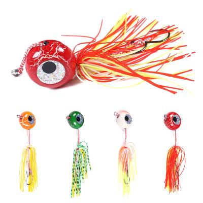 China Hengjia Jig Metal Lead Head 20g/40g/60g/80g/100g/120g Lead Hook Fishing Lures With Rubber Skirts for sale