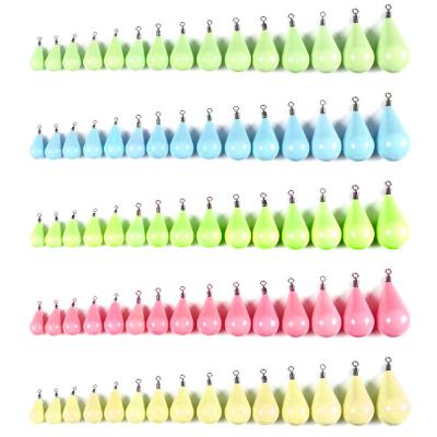 China Wholesale 12g-150g Luminous Oval Sinker Lead Fishing Tackle Drop Shaped Accessories for sale