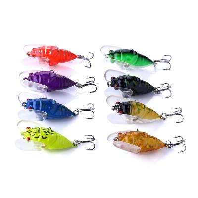 China Wholesale 4cm ABS Hard Plastic 6.4g Artificial Insect Baits Cicada Fishing Lures For Bass for sale