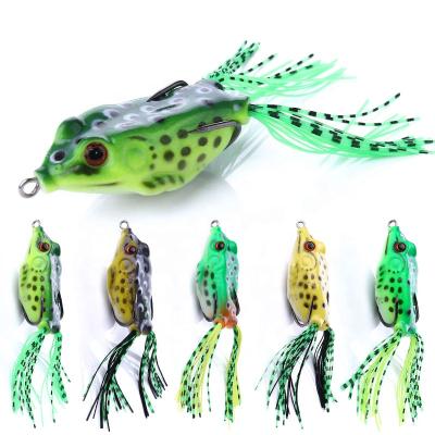 China 12g Top Silicone Soft High Quality Water Plastic 6cm Soft Frog Fishing Lures Soft Bait With Chicken Hook for sale