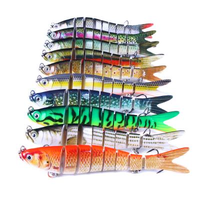 China Hot Selling ABS 13.7cm Hard Plastic 27g 8 Segments Multi Sealed Swimbait Bait Hard Minnow Fishing Lures for sale