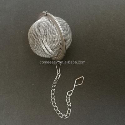 China Factory Price 304 Stainless Steel Mesh Tea Ball 4.5cm Stocked Tea Infuser With Chain CY for sale