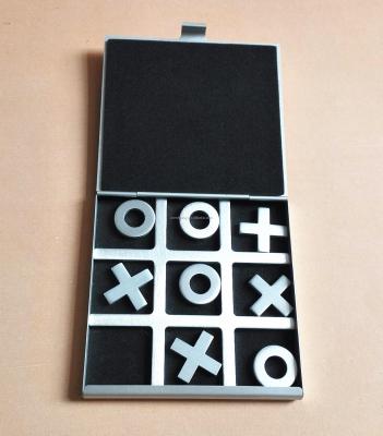 China Aluminum Kids Love Educational Tic Tac Toe Game XO Games Nothing And Crosses Board Aluminum Folding for sale