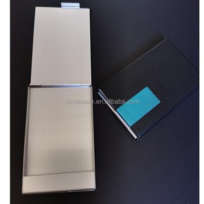 China Credit card holder cilp business card / aluminum PU leather metal name for sale