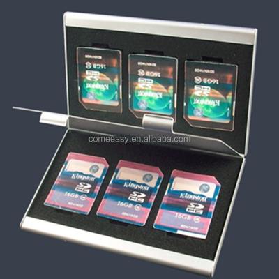 China Japan Style Metal SD TF Memory Card Storage Box Protector Case Aluminum Micro Holder 6sd for sale